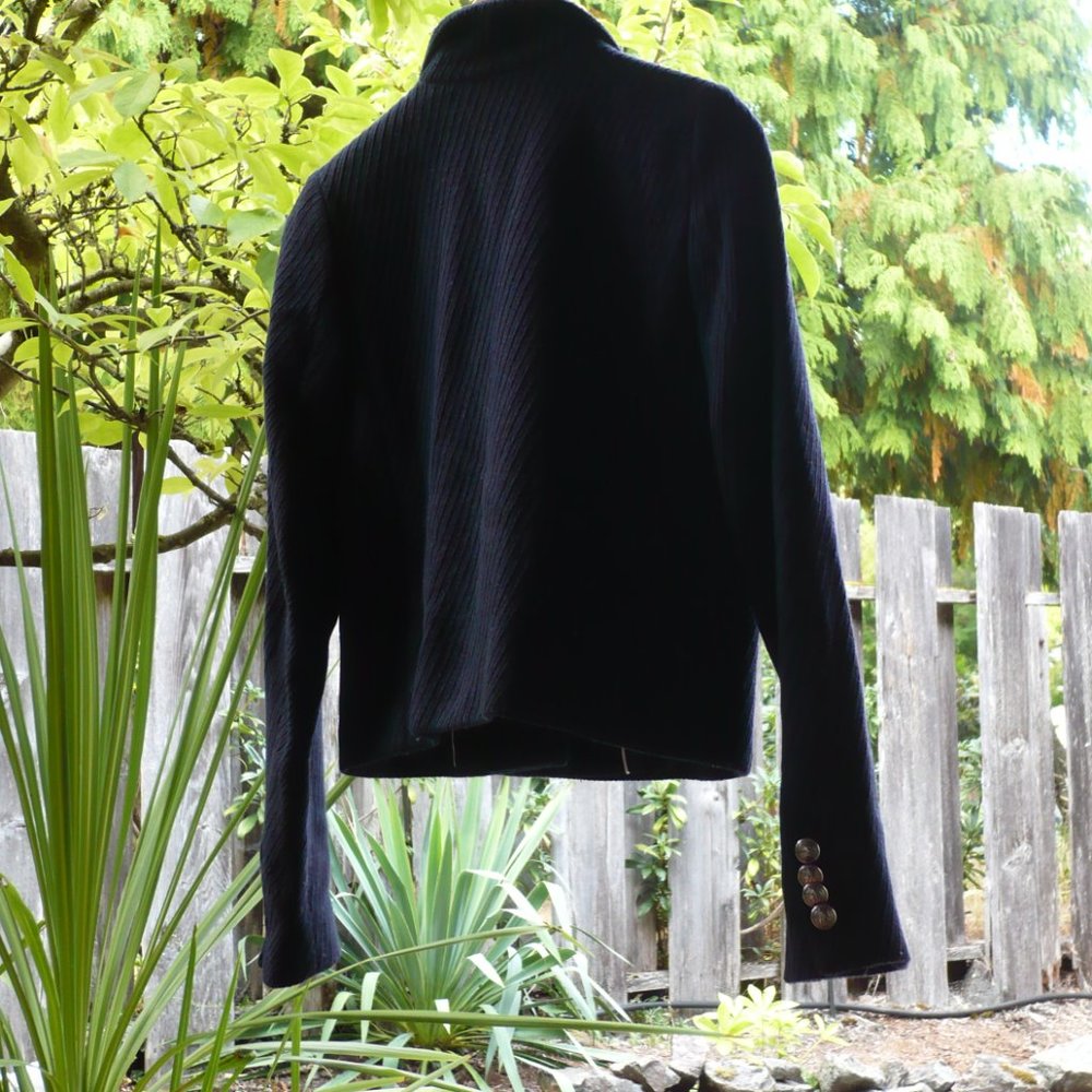 NWOT Club Monaco Cropped Heavy Wool Peacoat Navy XS Quiet Luxury - Picture 5 of 13